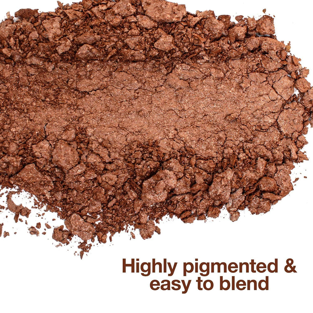 Palladio Baked Bronzer swirl shimmer captures radiant sun-kissed finish