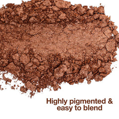 Palladio Baked Bronzer swirl shimmer captures radiant sun-kissed finish