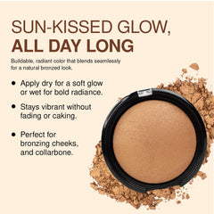 Palladio Baked Bronzer wet-use glow for dramatic radiance