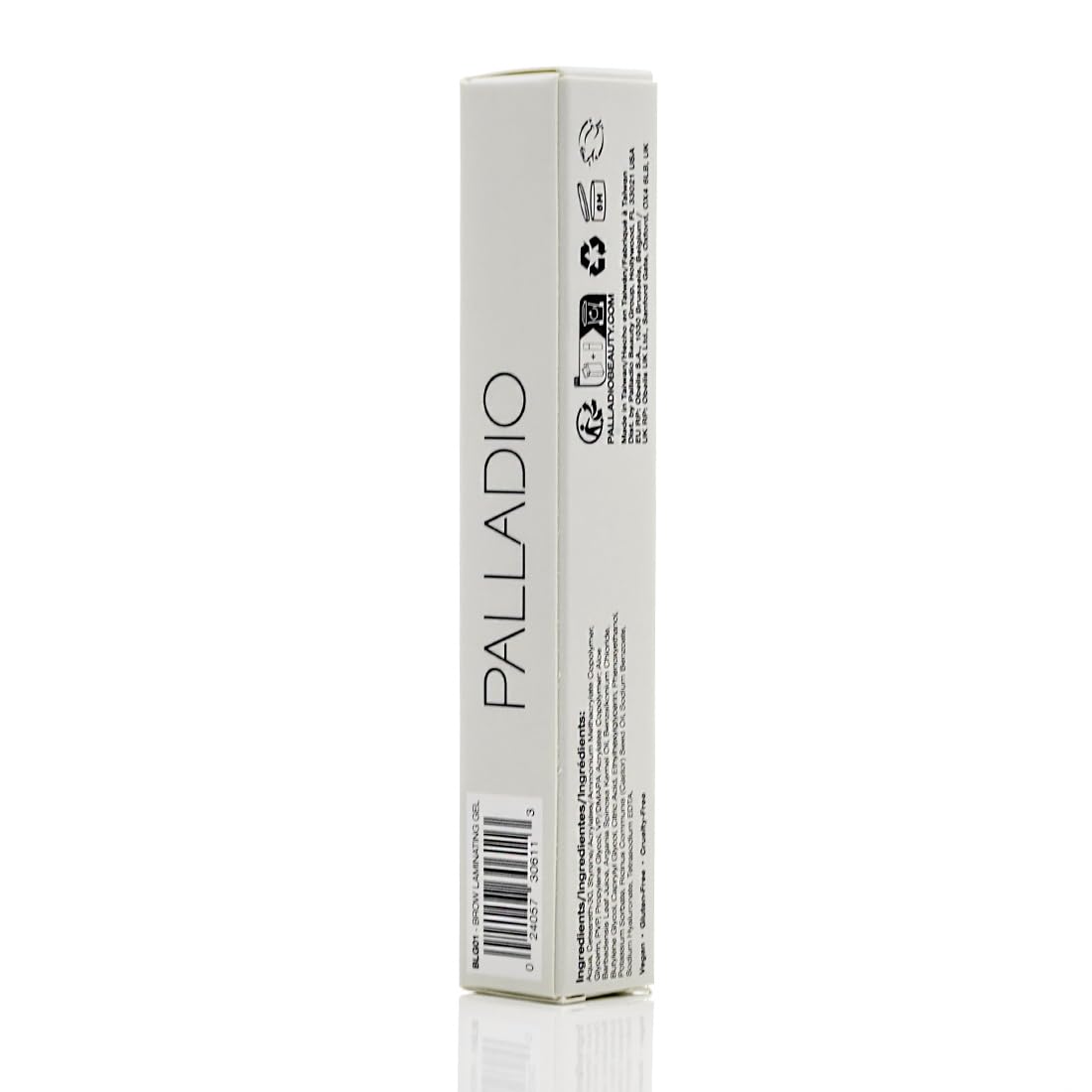 Palladio brow gel drying to a natural laminated finish without crunch.