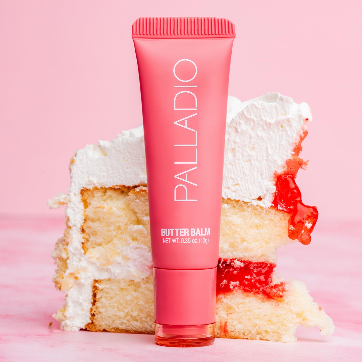 Palladio Butter Balm gloss finish on lips suggests hydrated, shiny lips