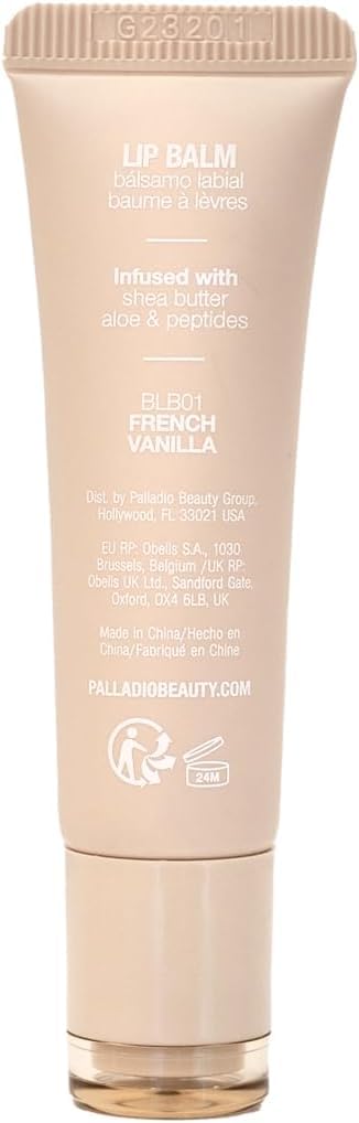 Palladio Butter Balm glossy lip finish after application close-up