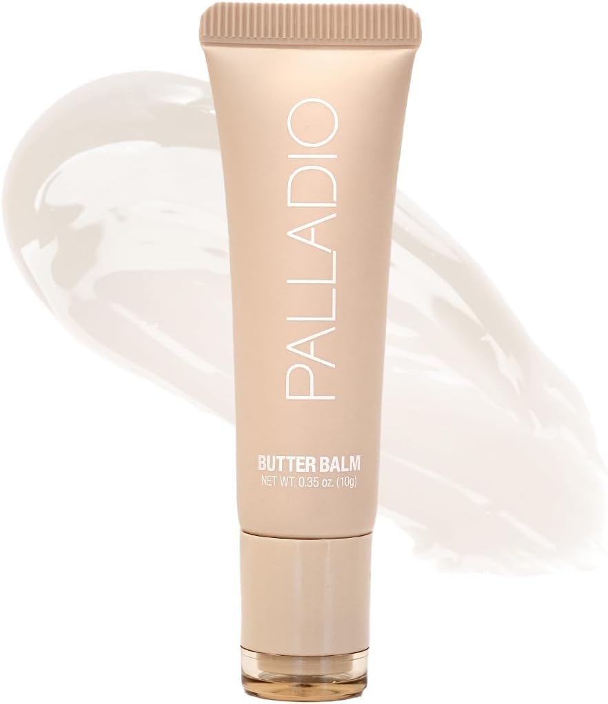 Palladio Butter Balm tube application showing moisture and shine