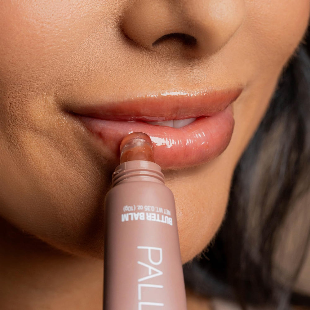 Palladio Butter Balm vegan cruelty-free packaging with travel-friendly squeeze.