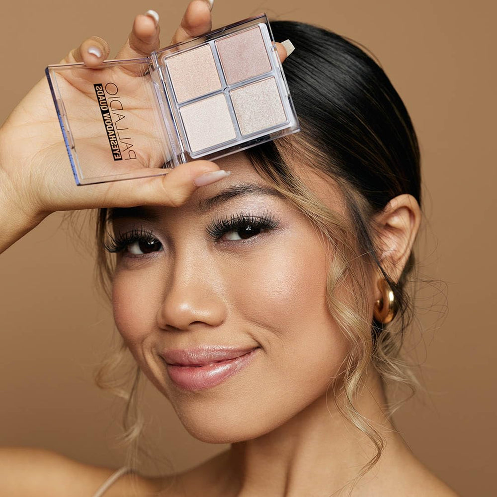 Palladio Eyeshadow Quads Ballerina ingredients green-tea-vitamin-e provide nourishment while coloring lids