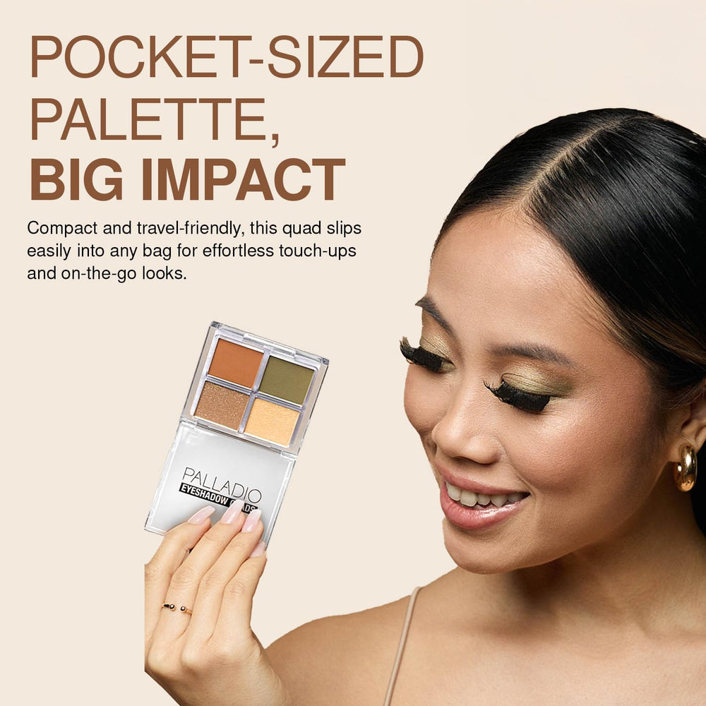Palladio Eyeshadow Quads Ballerina packaging front shows compact travel friendly quad