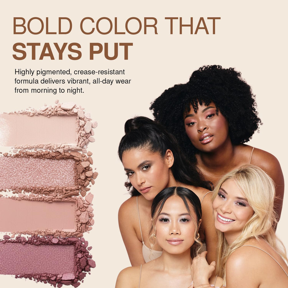 Palladio Eyeshadow Quads Ballerina shimmering finish application captures eye catching glow and versatility