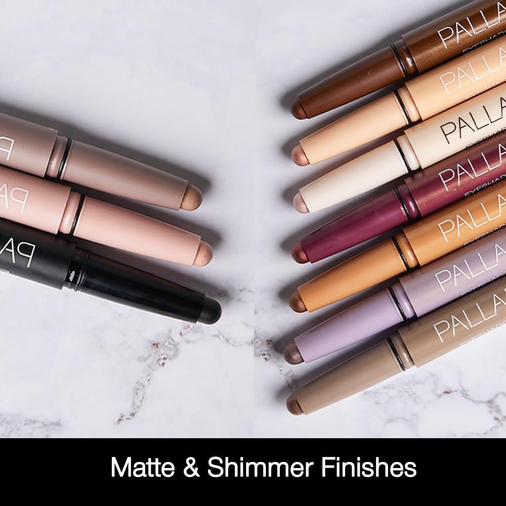 Palladio long-wear finish on eyelid reduces creasing risk.