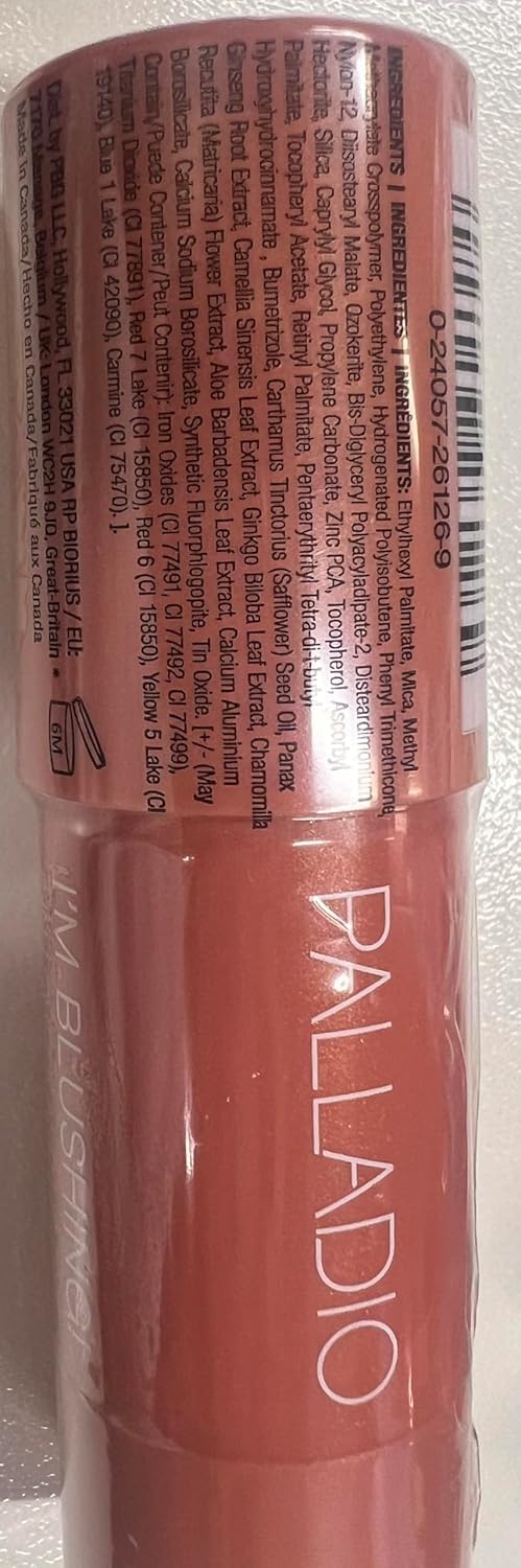 Botanical infused ingredients list for Palladio Peach tint