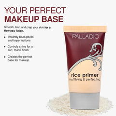 Palladio Rice Primer texture matte closeup communicates lightweight breathable feel.