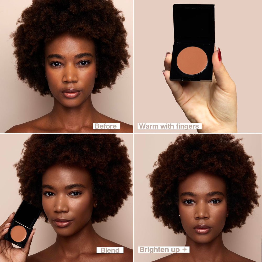 Palladio Under Eye Brightener Medium Nude shade on skin provides natural-looking brightness.