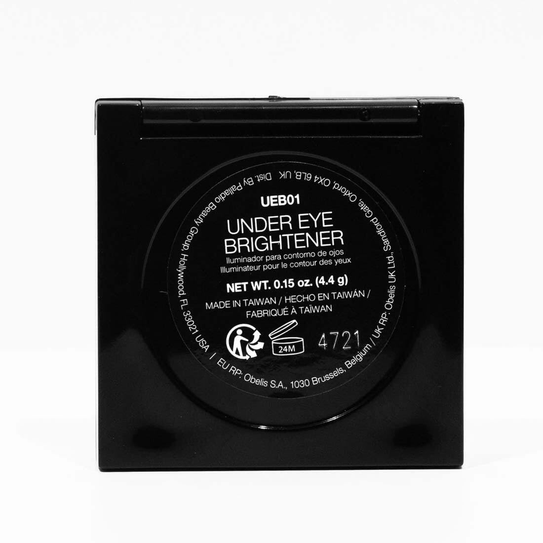 Palladio Under Eye Brightener packaging detail reinforces clean beauty credentials.