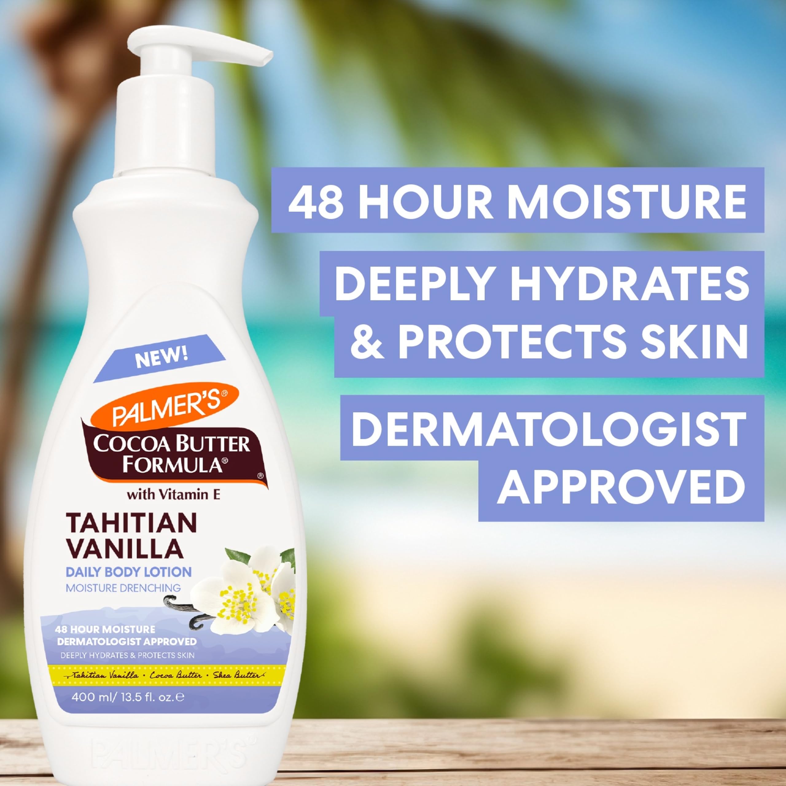 Palmer's product label listing cocoa butter, shea and almond oil ingredients