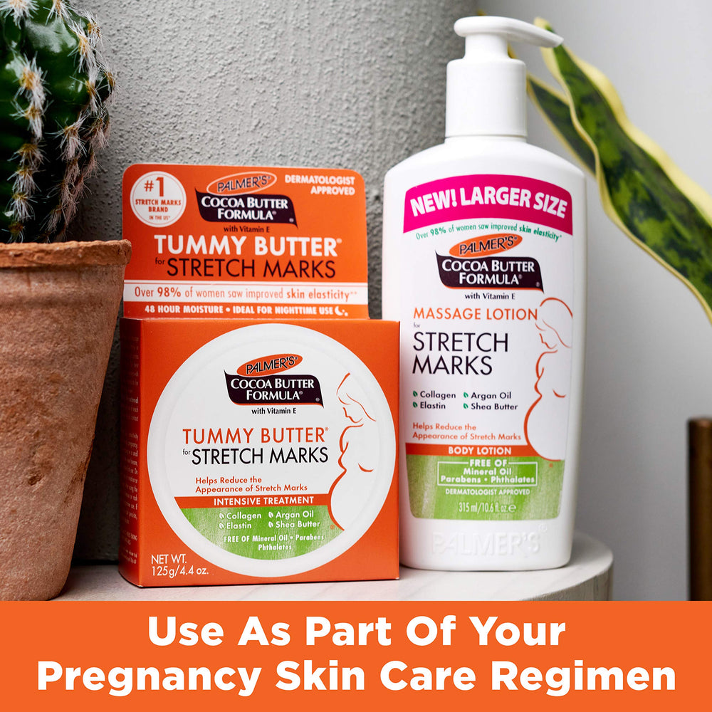 Palmer's used by a pregnant person as gentle daily moisturization support