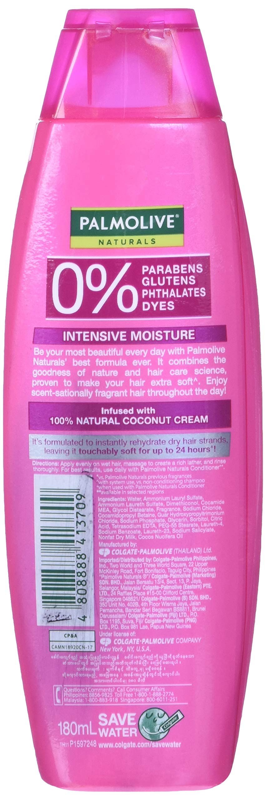 Palmolive Naturals Intensive Moisture Shampoo lather showing rich hydration.