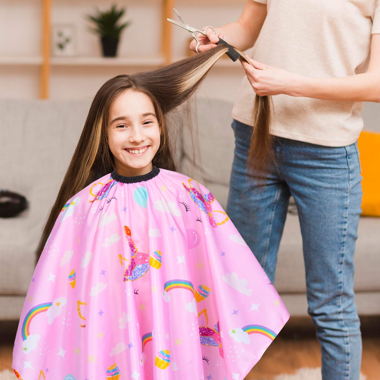 PAMAID Unicorn print close-up highlights kid-friendly, playful styling during haircuts.