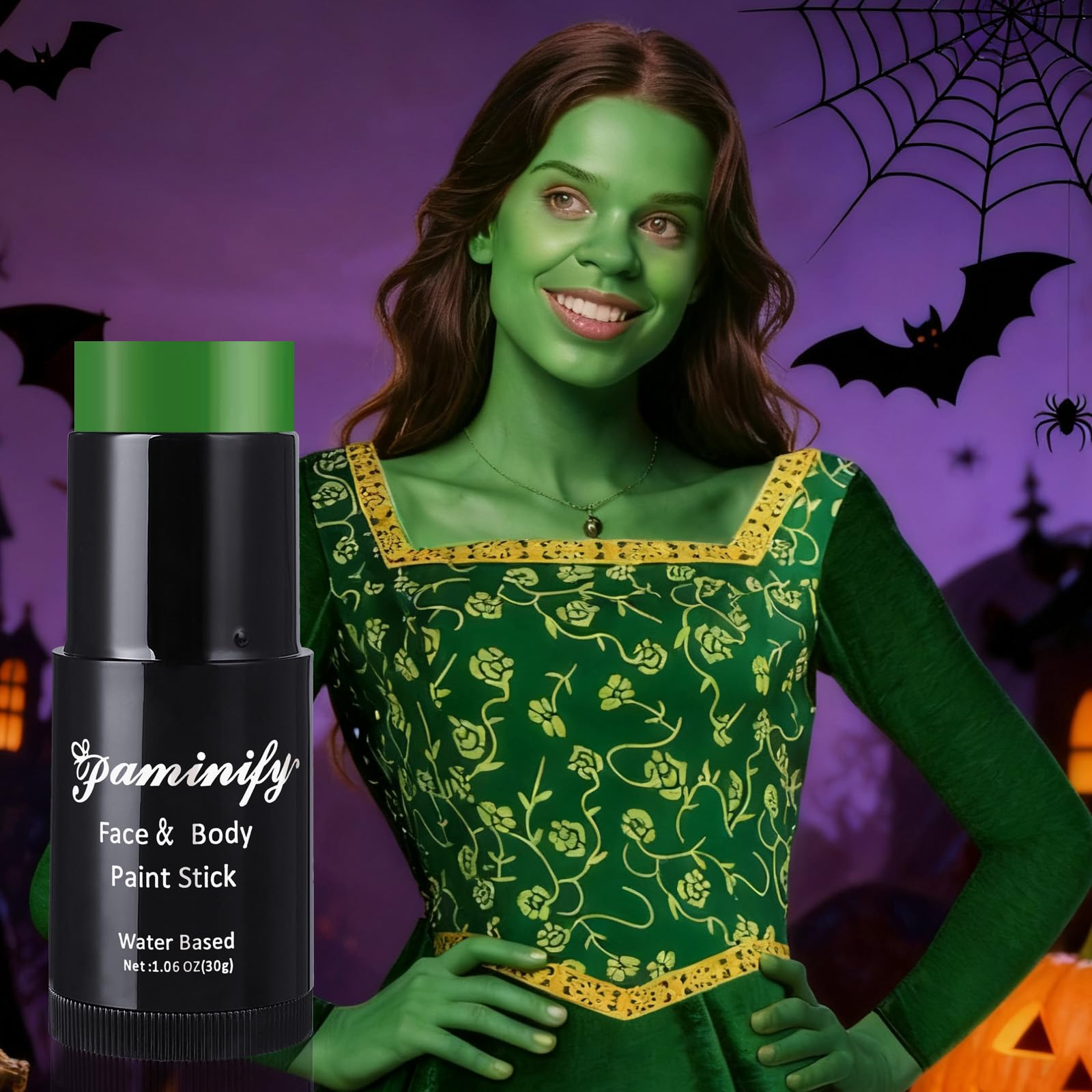 Paminify Witch Green paint stick suitable for Halloween and stage makeup.