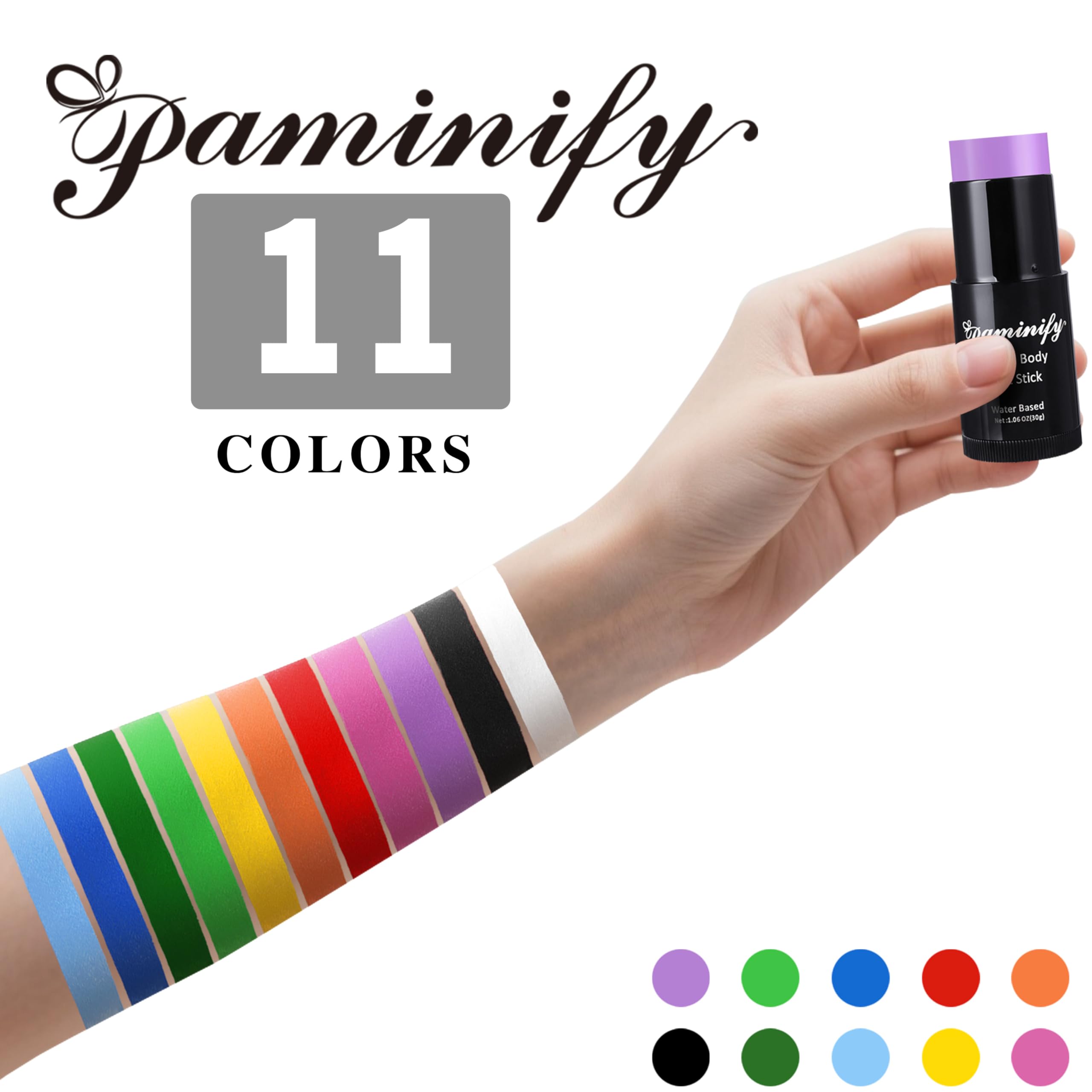 Paminify Witch Green paint stick removes easily with makeup remover.