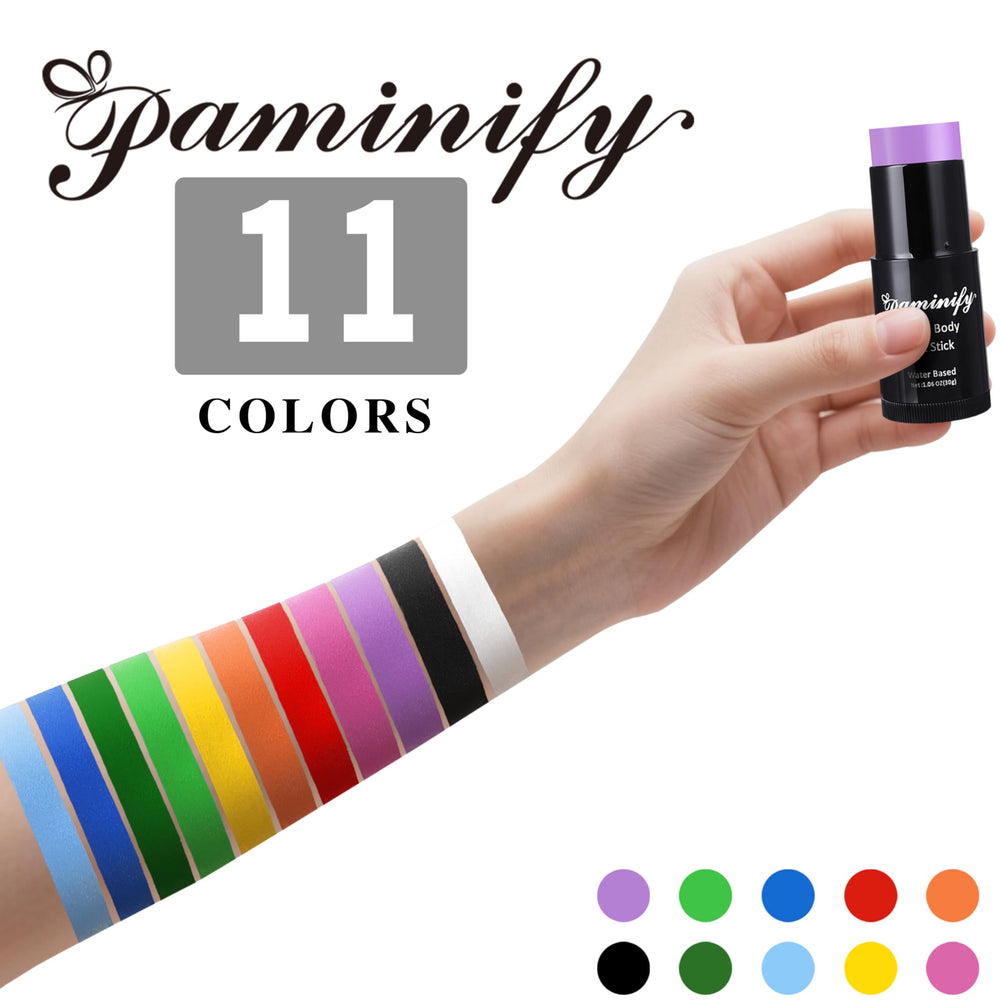Paminify Witch Green paint stick removes easily with makeup remover.