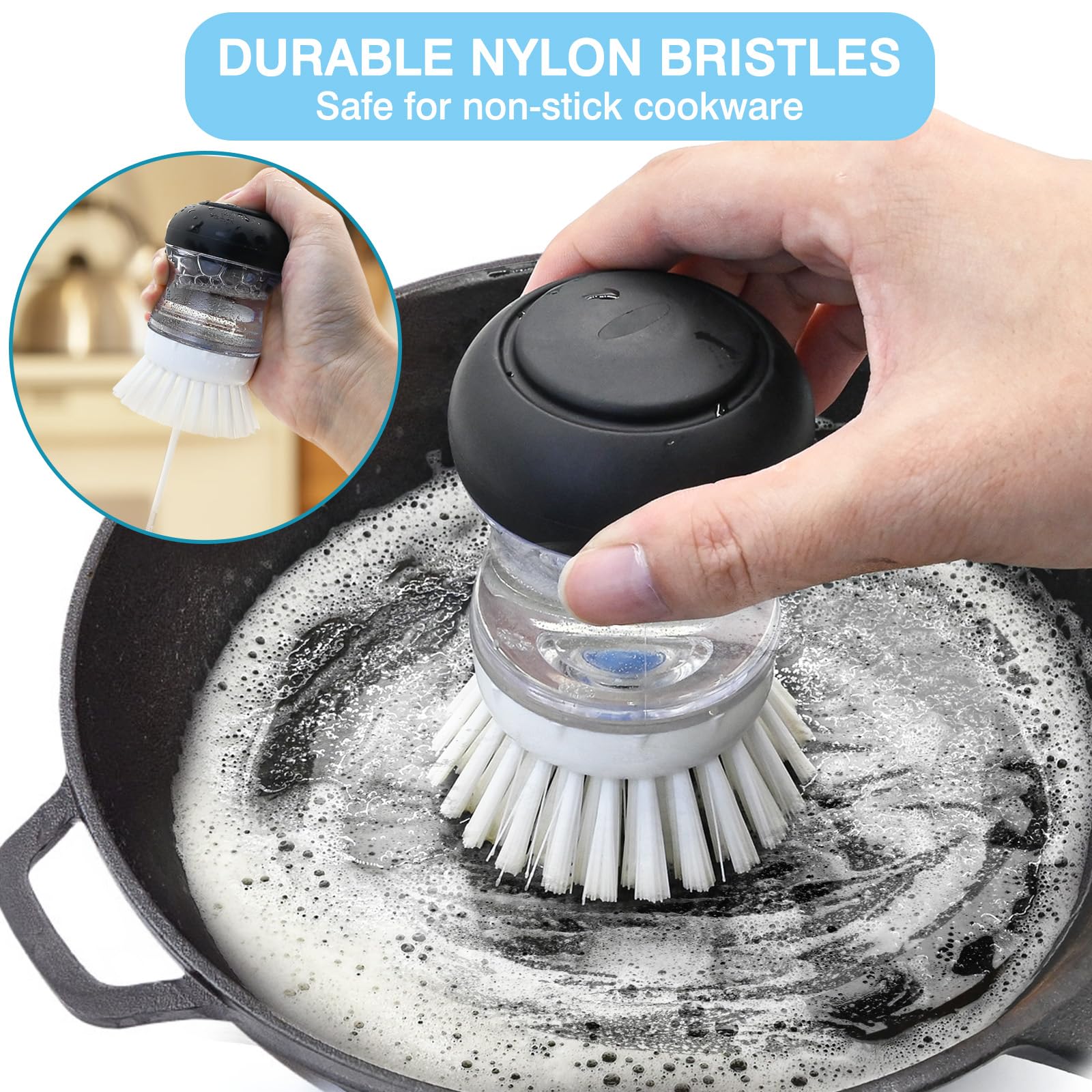 Pamrack Palm Brush Refill 8-pack highlights easy replacement for busy kitchens.