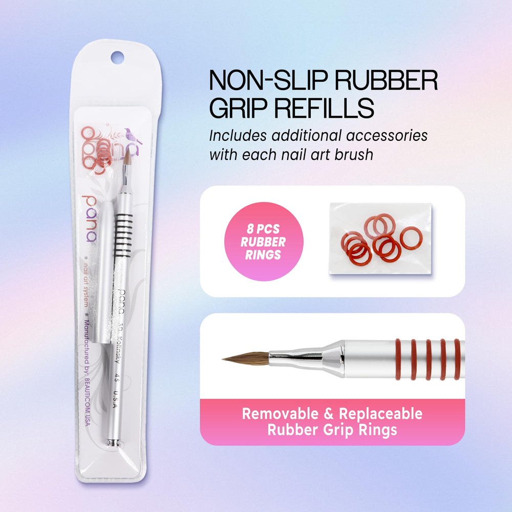 PANA 3D Kolinsky brush handled gracefully for vibrant 3D nail art and precise detailing.