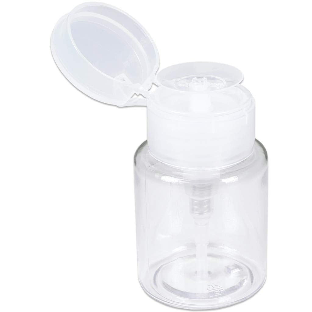 PANA 3oz push-down pump dispenser clear bottle demonstrates mess-free dispensing.