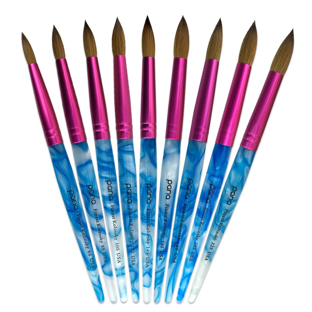 PANA professional-grade Kolinsky hair brush for durable, smooth acrylic results.