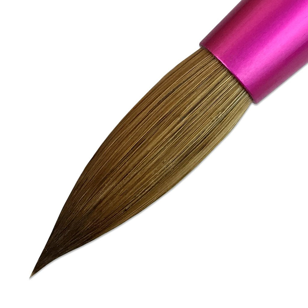 PANA round-tip acrylic brush with 0.9 x 0.3 inch tip for controlled application.