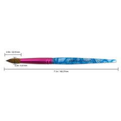 PANA round 12 brush with white swirl blue handle for comfortable grip.