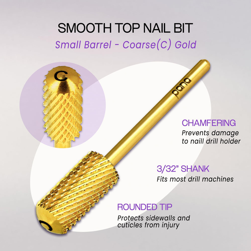 PANA gold coarse drill bit in salon display demonstrates durable performance for frequent use.