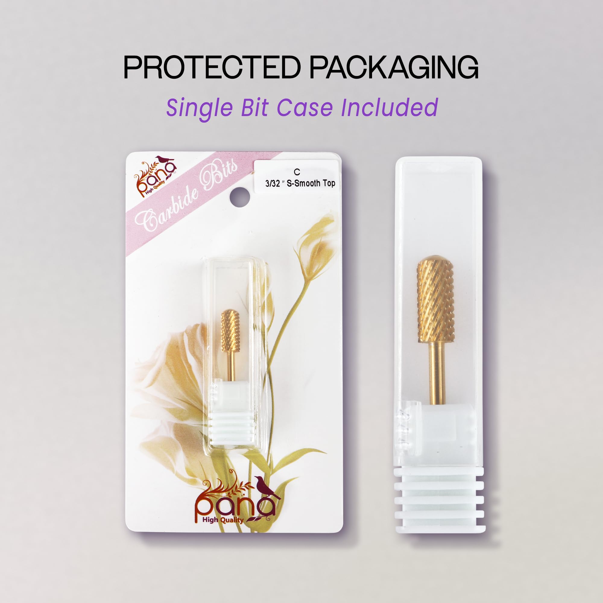 PANA gold coarse drill bit stored in a sturdy case for safe transport.
