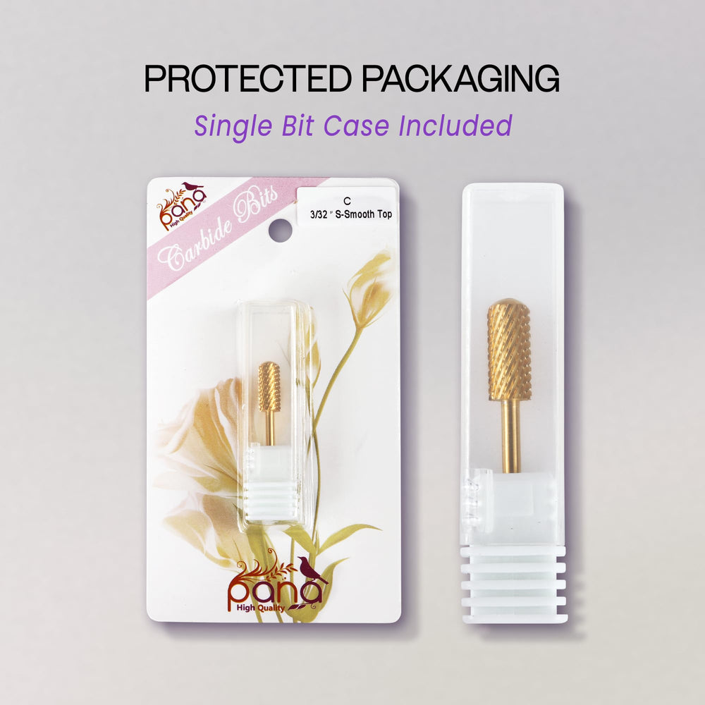 PANA gold coarse drill bit stored in a sturdy case for safe transport.