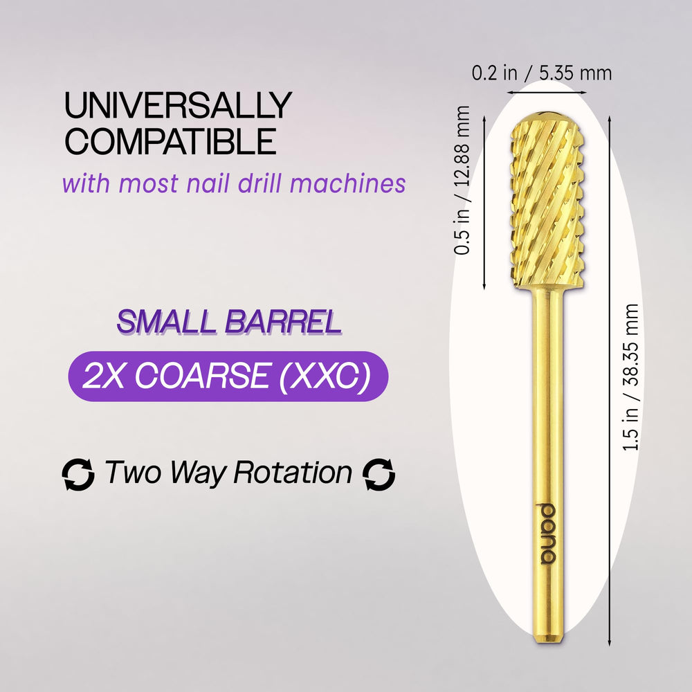 PANA gold smooth-top nail drill bit enabling safe gel polish removal
