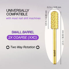 PANA gold smooth-top nail drill bit enabling safe gel polish removal