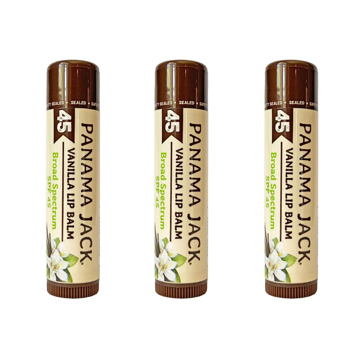 Panama Jack Sunscreen Lip Balm dreamsicle packaging for travel-ready sun protection