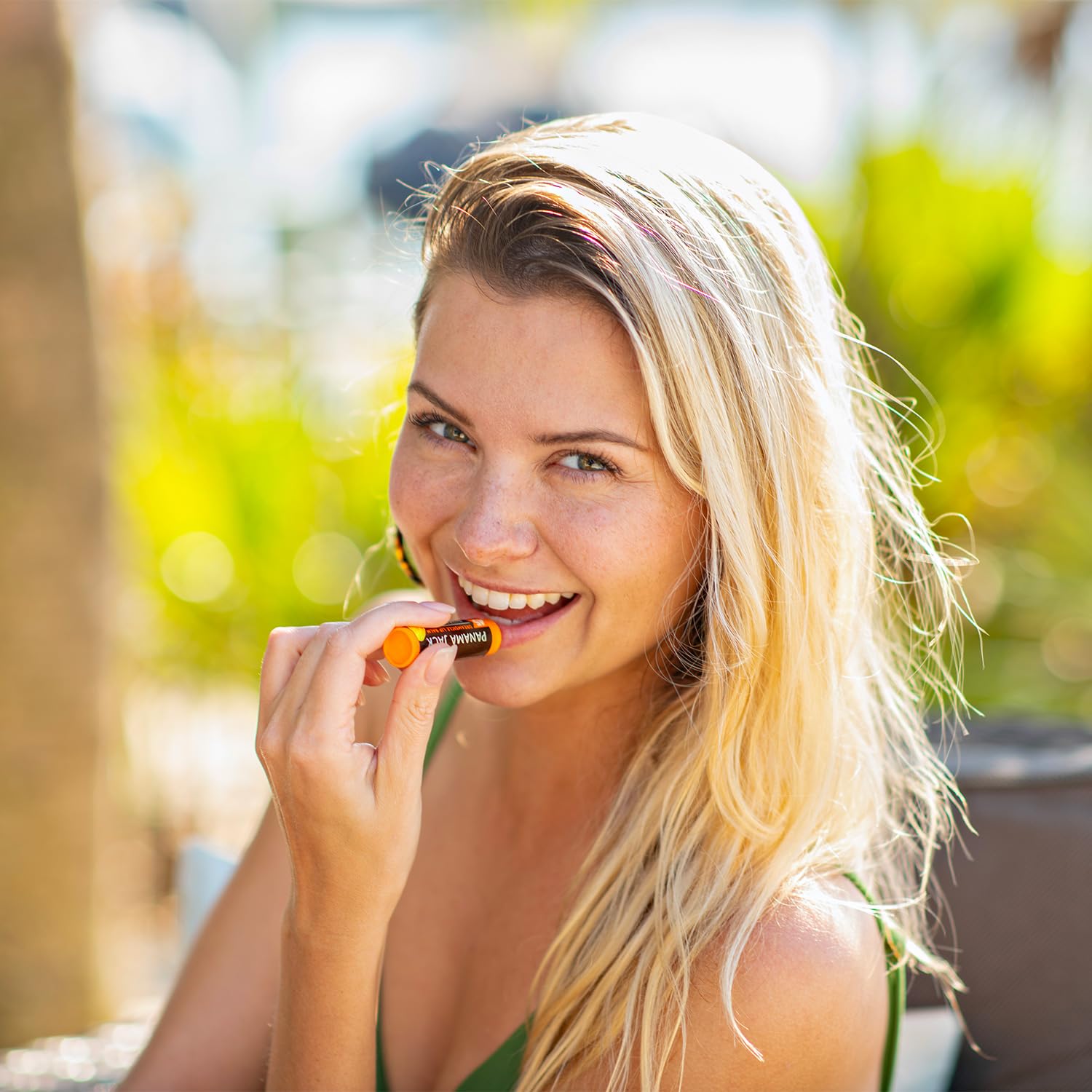 Panama Jack Sunscreen Lip Balm dreamsicle pack close-up with creamy texture and SPF 45