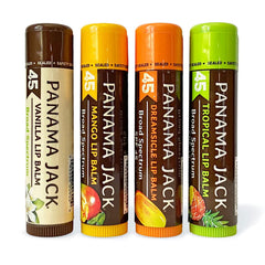 Panama Jack Sunscreen Lip Balm vanilla pack swatch with SPF 45 and smooth glide