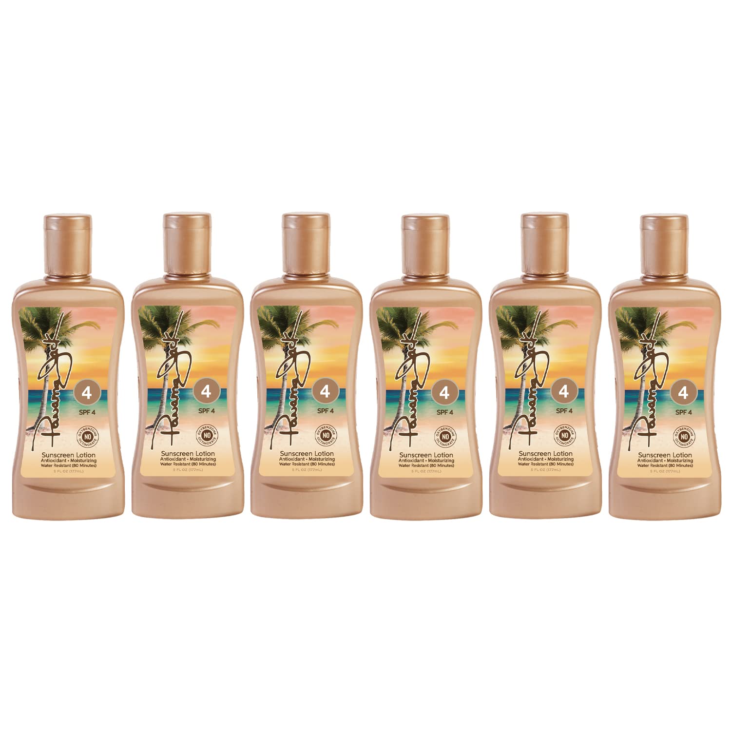 Panama Jack tropical beach scene suggesting tanning and vacation vibe