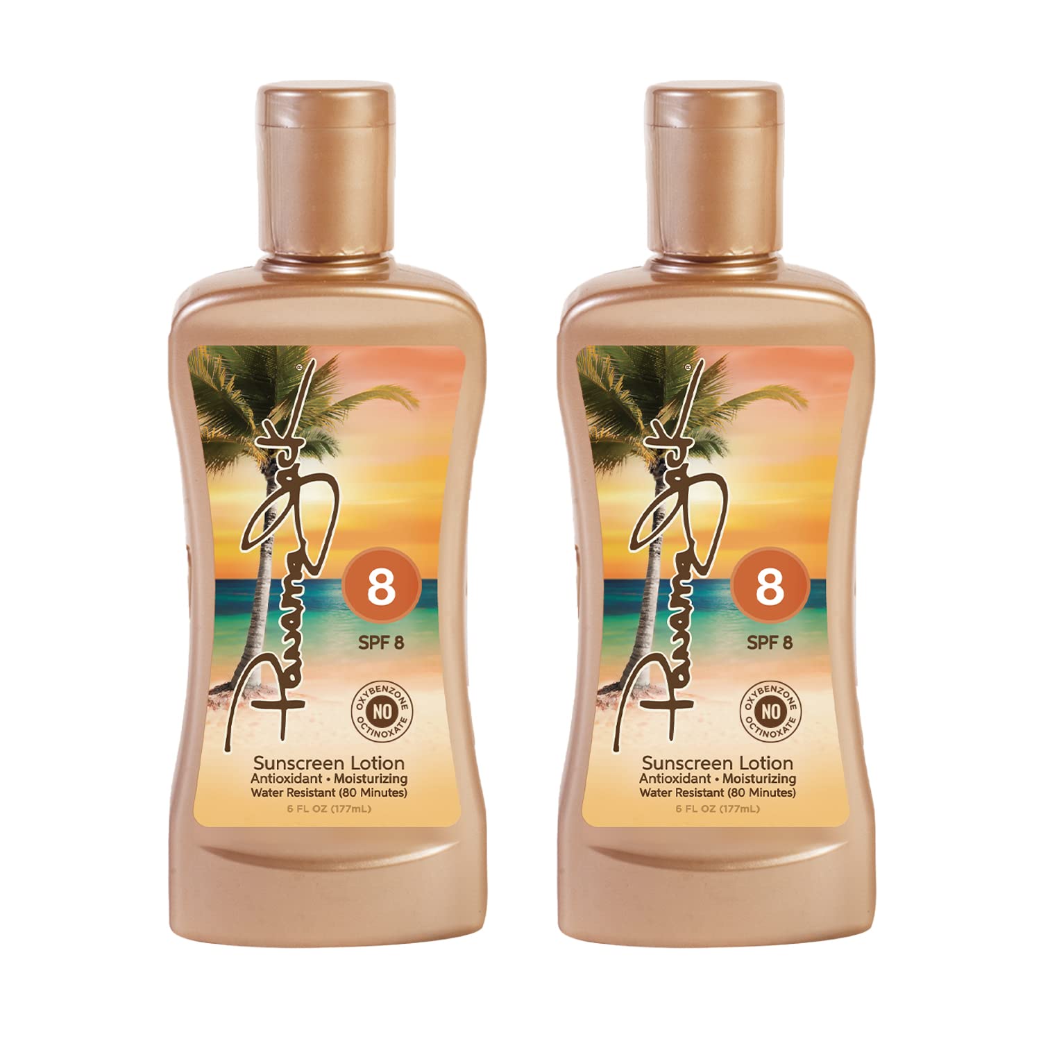Panama Jack Sunscreen Tanning Lotion SPF 8 application side, smooth rub for even bronze