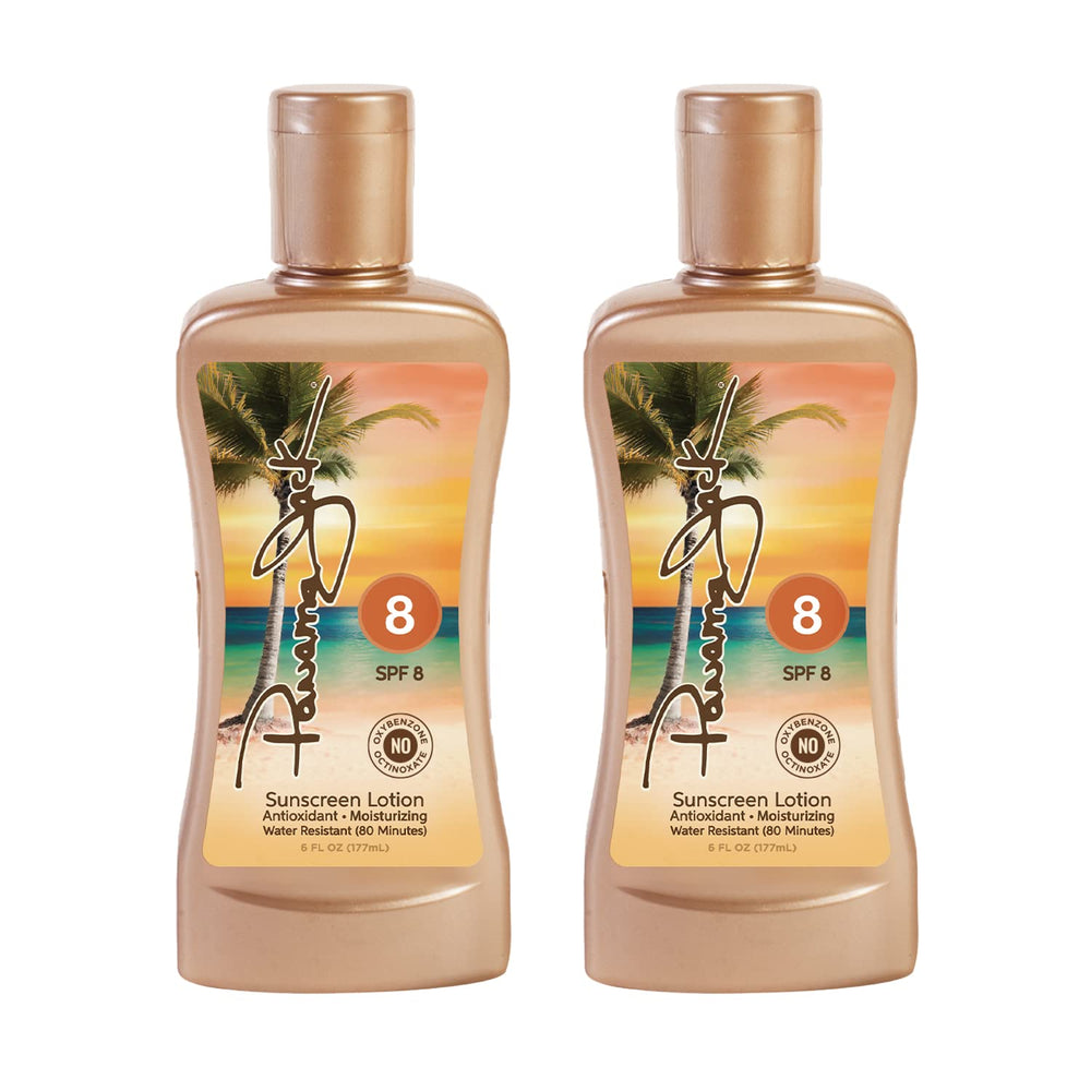 Panama Jack Sunscreen Tanning Lotion SPF 8 application side, smooth rub for even bronze