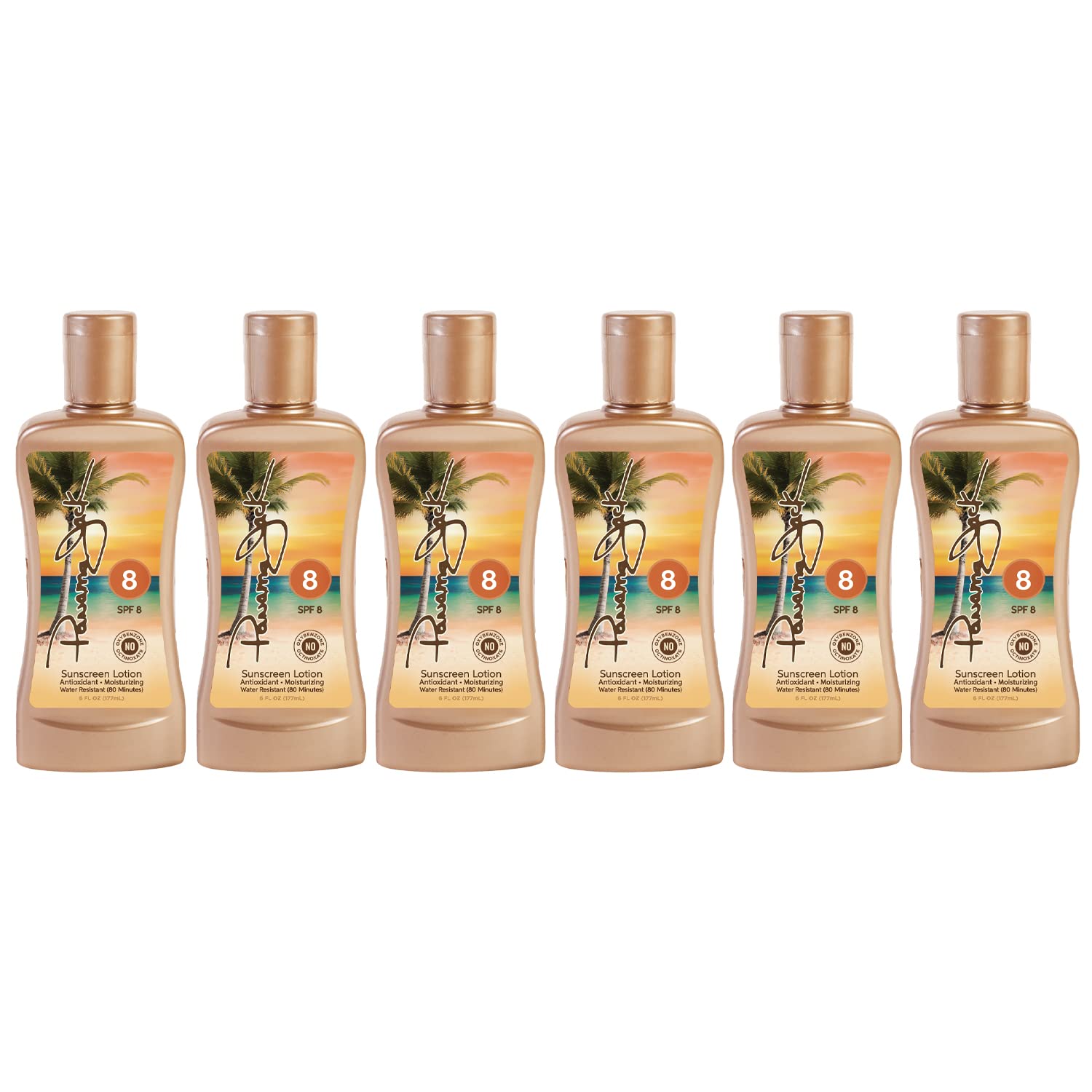 Panama Jack Sunscreen Tanning Lotion SPF 8 graphic reminder of sun safety and SPF