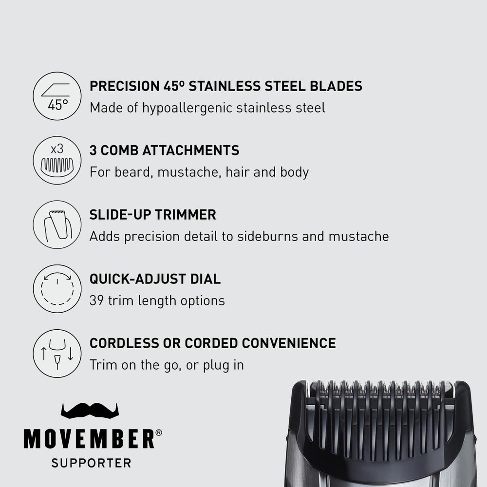 Panasonic ER-GB80-S attachments showcase versatile length options for beard, body, and hair