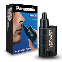 Panasonic ER115 nose and ear trimmer close-up showing cordless convenience for quick grooming