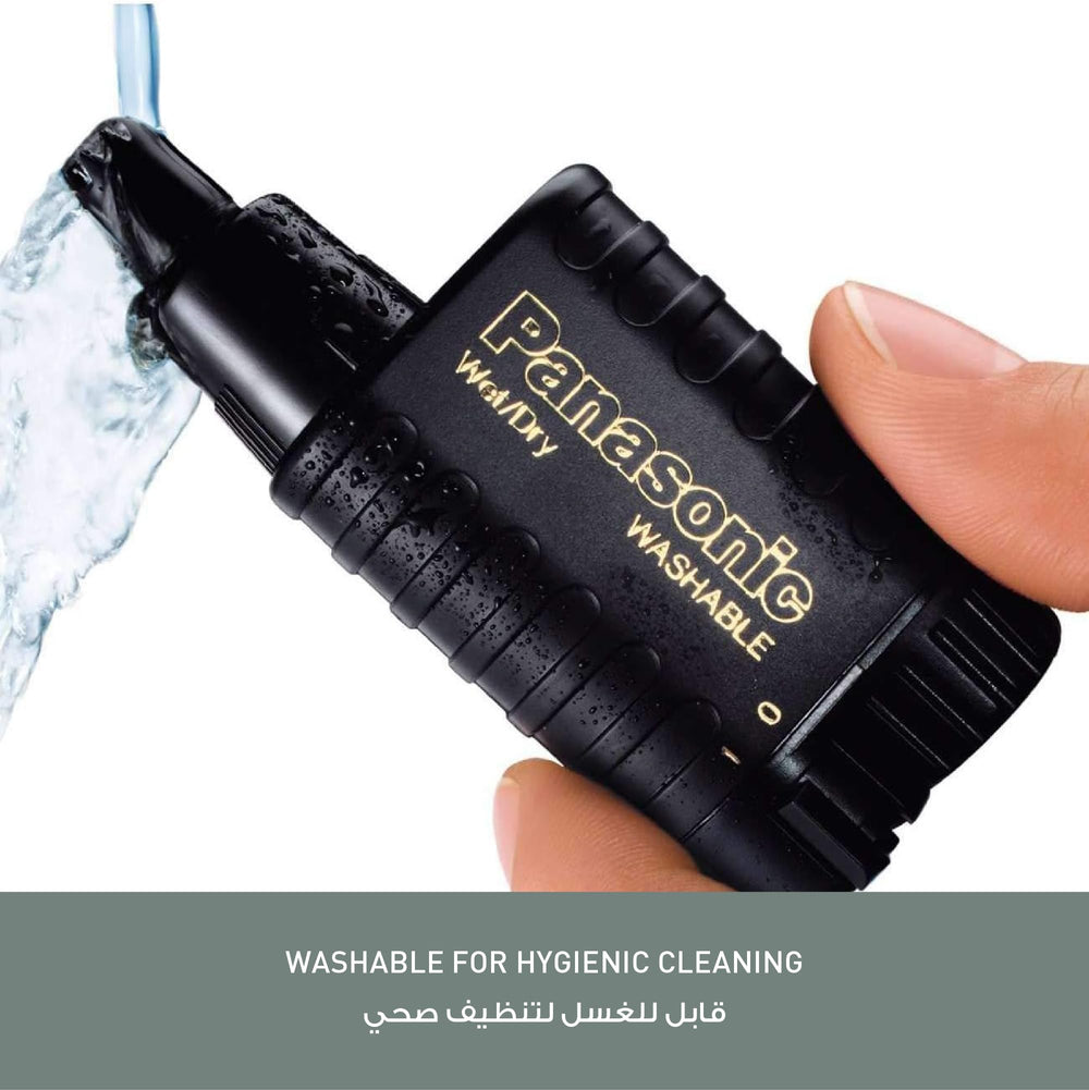 Panasonic ER115 wet/dry use image confirms versatile grooming in or out of water