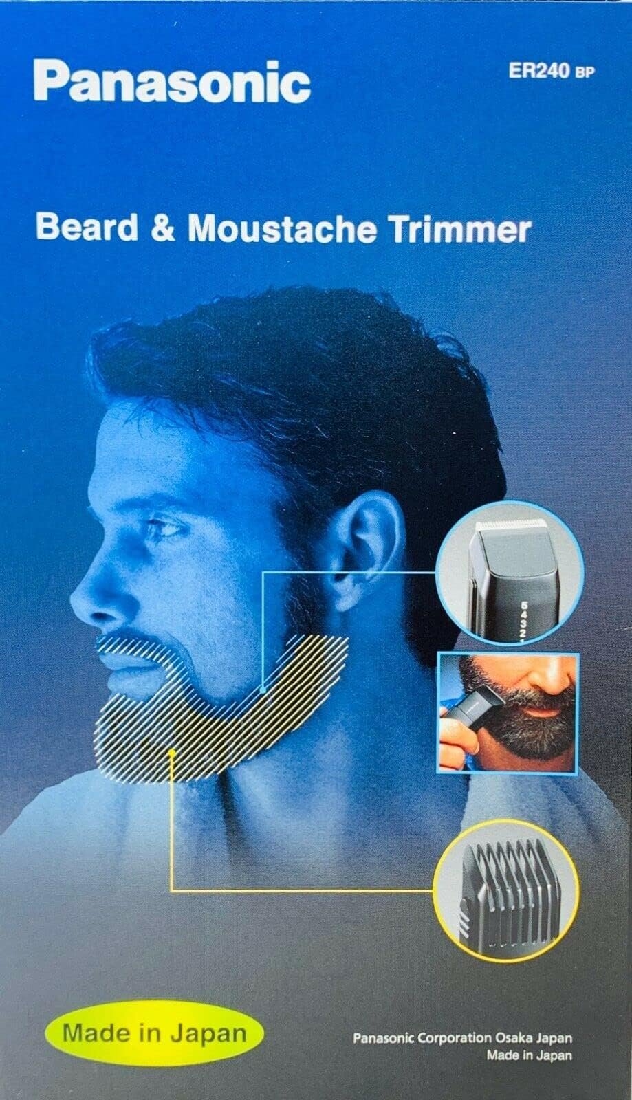 Panasonic ER240B trimming-guide included supports precise beard detailing