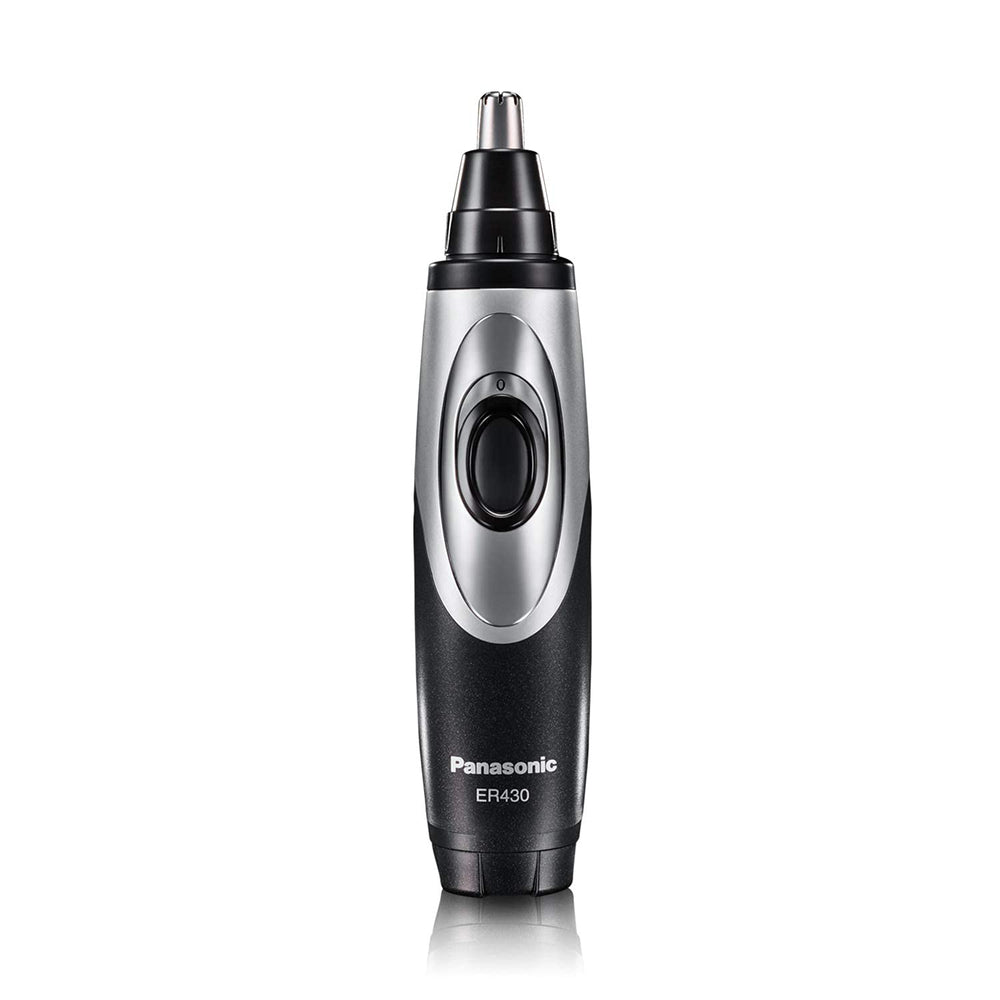 Panasonic ER430K vacuum-trimmer close-up, mess-free grooming with dedicated collection.