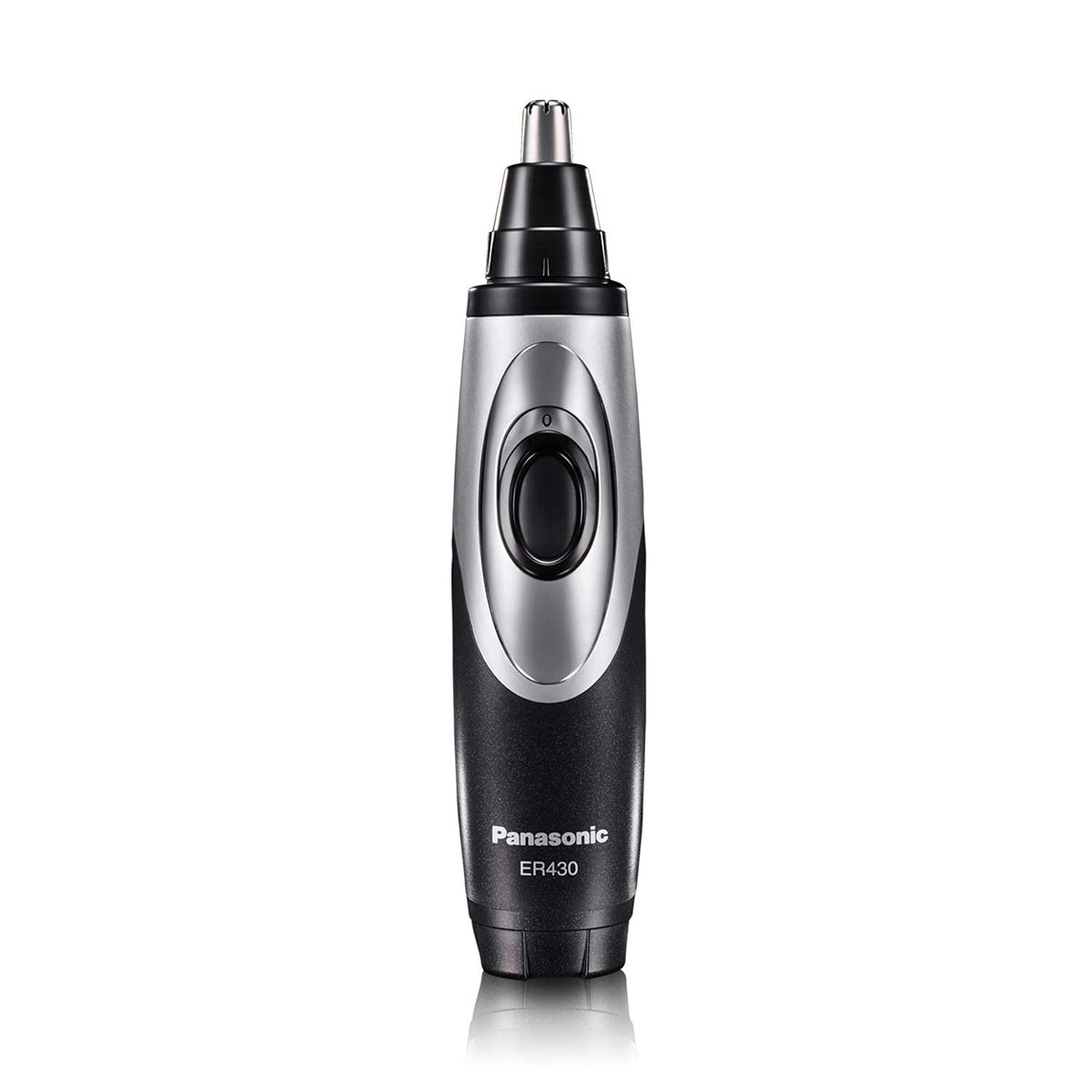 Panasonic ER430K vacuum-trimmer close-up, mess-free grooming with dedicated collection.