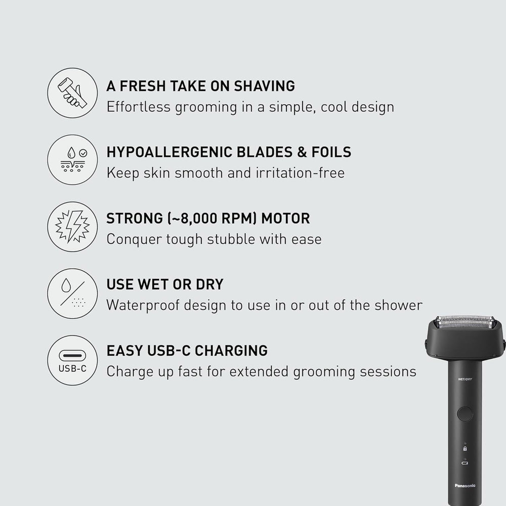 Panasonic ES-RM3B-K floating head follows contours for smooth results.