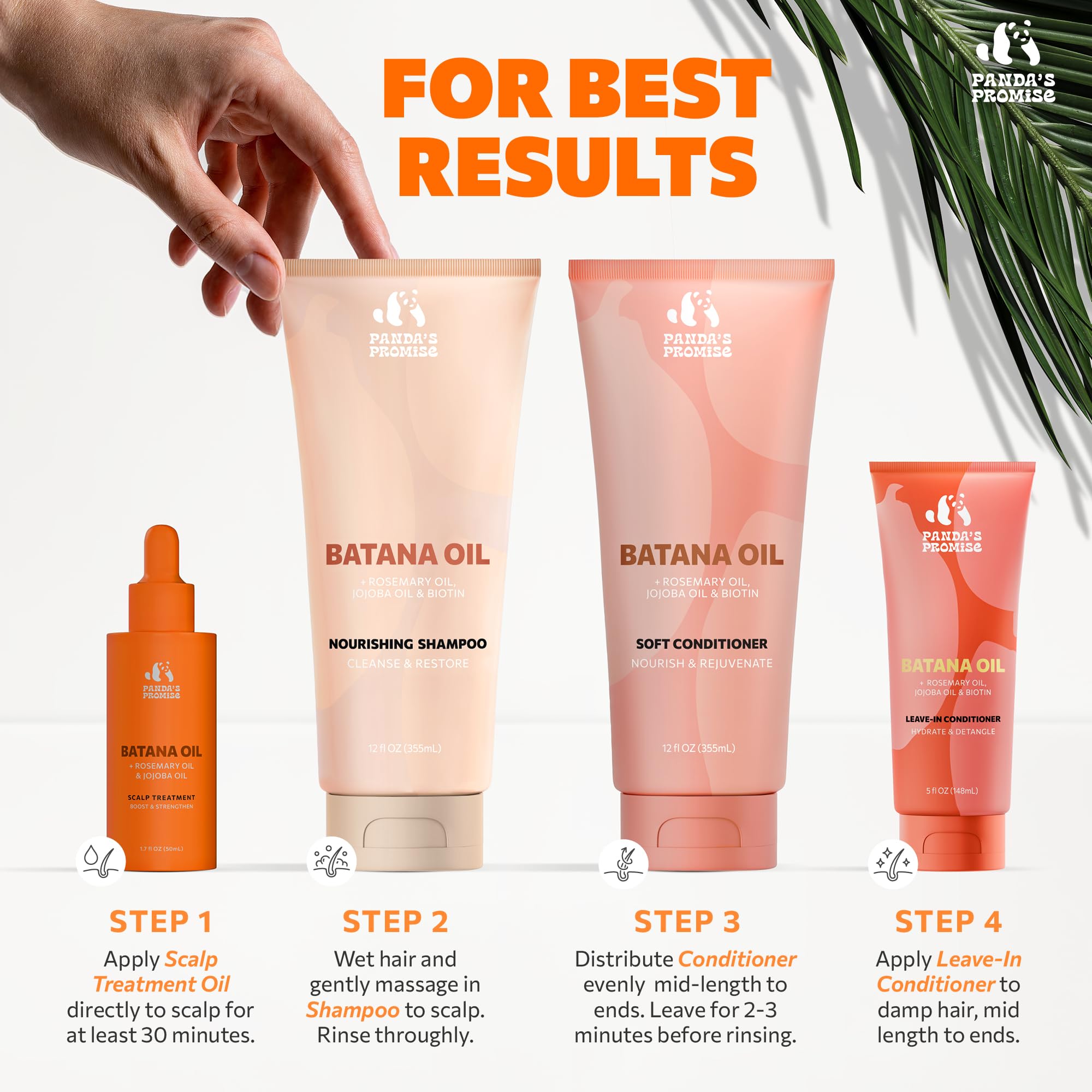 Panda's Promise Batana Oil leave-in application for daily moisture and softness