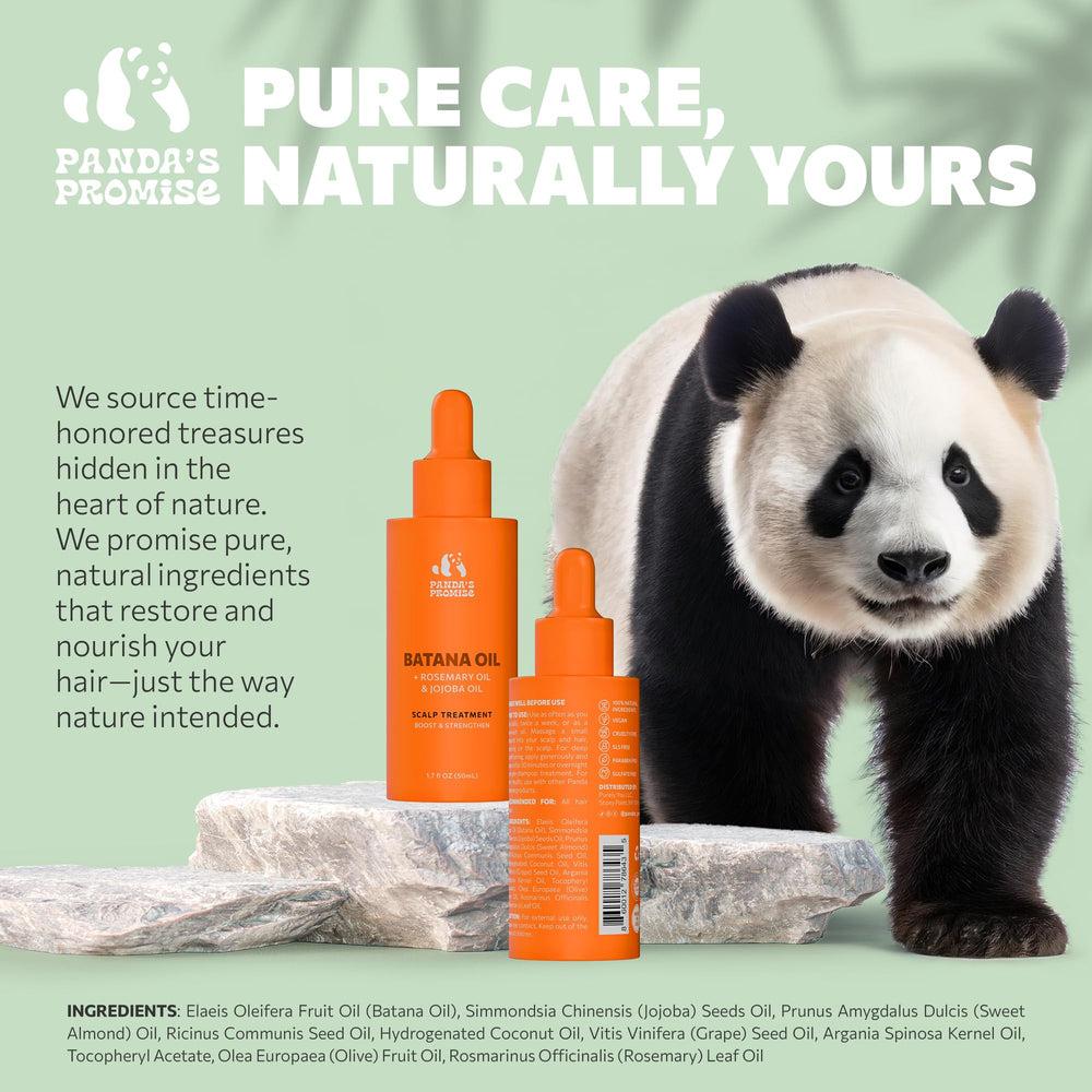 Panda's Promise Batana Oil packaging emphasizes vegan, GMP-standard production